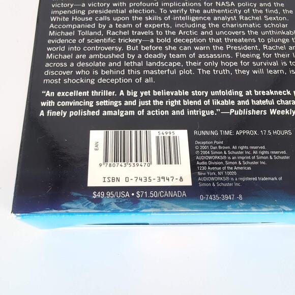 Deception Point AUDIO BOOK Novel by Dan Brown - 15 Compact Discs / CDs - GUC - Picture 12 of 15
